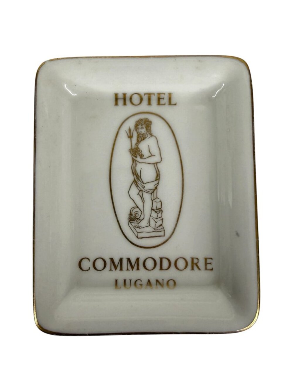 VTG Hotel Commodore Lugano Neptune Porcelain Trinket Tray Richard Ginori Italy